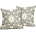 thumbnail image 2 of Grey Gray White Boho Pillow Covers 16 X Inch Bohemian Ethnic Carpet Style Vintage Flower Print Decorative Throw Pillows Outdoor Linen Square Cushion Case Farmhouse Decor Set of 2, 2 of 6