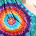 thumbnail image 3 of Colorful Tie Dye Mandala Pattern Blanket,Comfortable Soft Lamb Wool Throw Blanket,All Season,Warm Lightweight Blankets for Sofa Bed Couch Living Room Chair,50"x60", 3 of 4