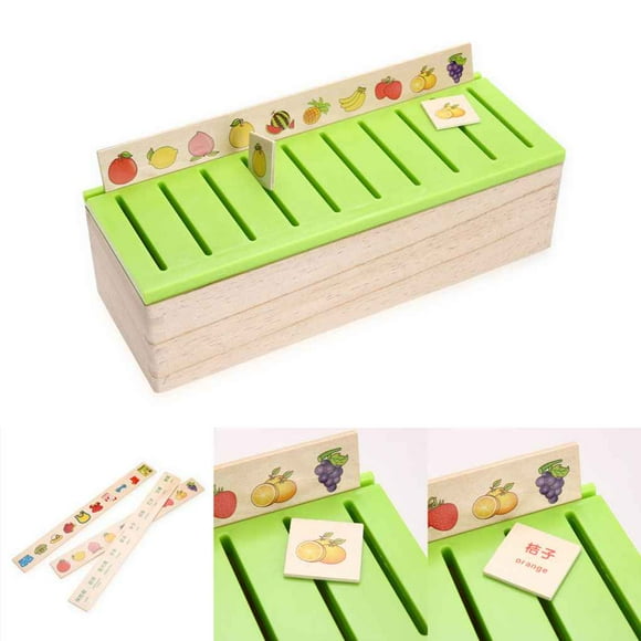 Wooden Classification Box Pattern Matching Classify classification box Early Baby Toys Teach Geometry Fruit Animal for Early Education