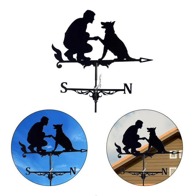 pitrice Auvent de Ferme Support Durable pour Scène de Jardin Homme avec Chien