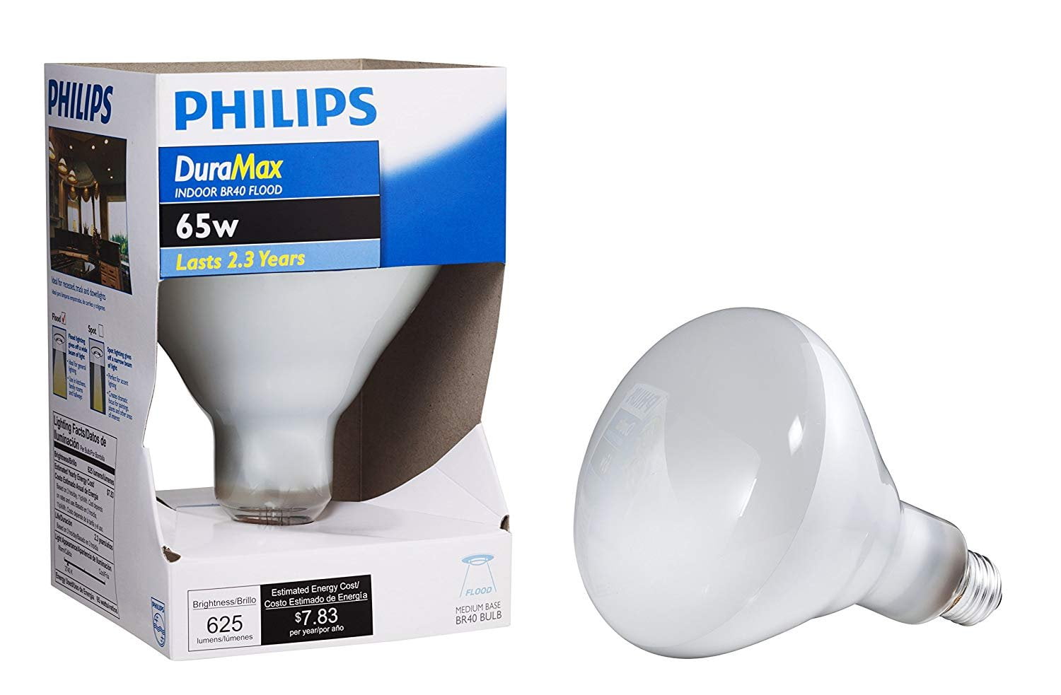 Philips 423756 14.5-Watt (75-Watt) BR40 LED Indoor Flood Light Bulb (Old  Model), Dimmable - Led Household Light Bulbs 