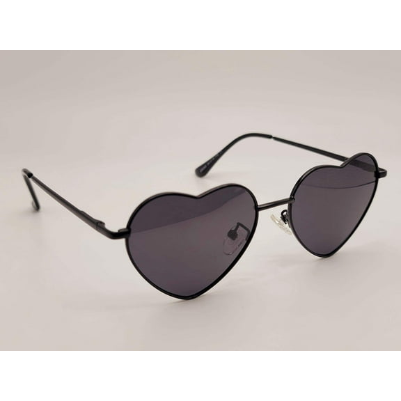 Lb diamond - Heart Shape Heart Sunglasses Retro Vintage Boho All Black