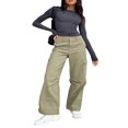 thumbnail image 2 of Women‘s Y2K Slim Crop Tops Solid Color Long Sleeve  Neck T-Shirts Basic Tee Yoga Workout Tops, 2 of 6
