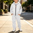 thumbnail image 2 of Mooqilaa Boys Activewear Outfit Sets, Casual 2 Piece Long Sleeve Hoodies and Sweatpants Sets White Size 8, 2 of 9