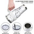 thumbnail image 3 of 40 oz Tumbler with Handle and Straw Leak Proof 40 oz White Marble Cup Insulated Stainless Steel Marble Coffee Travel Mug Slim 40oz Tumbler with Handle Marble Decor Stuff Gifts for Women, 3 of 6