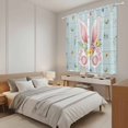thumbnail image 3 of Easter Kitchen Curtains 63 Inch Length, Spring Rabbits Ears Feet Flowers Wooden Grain Tiers Curtains for Living Room Berdoom Bathroom, Light Filtering Drapes Window Treatment 2 Panels 42"Wx63"L, 3 of 8