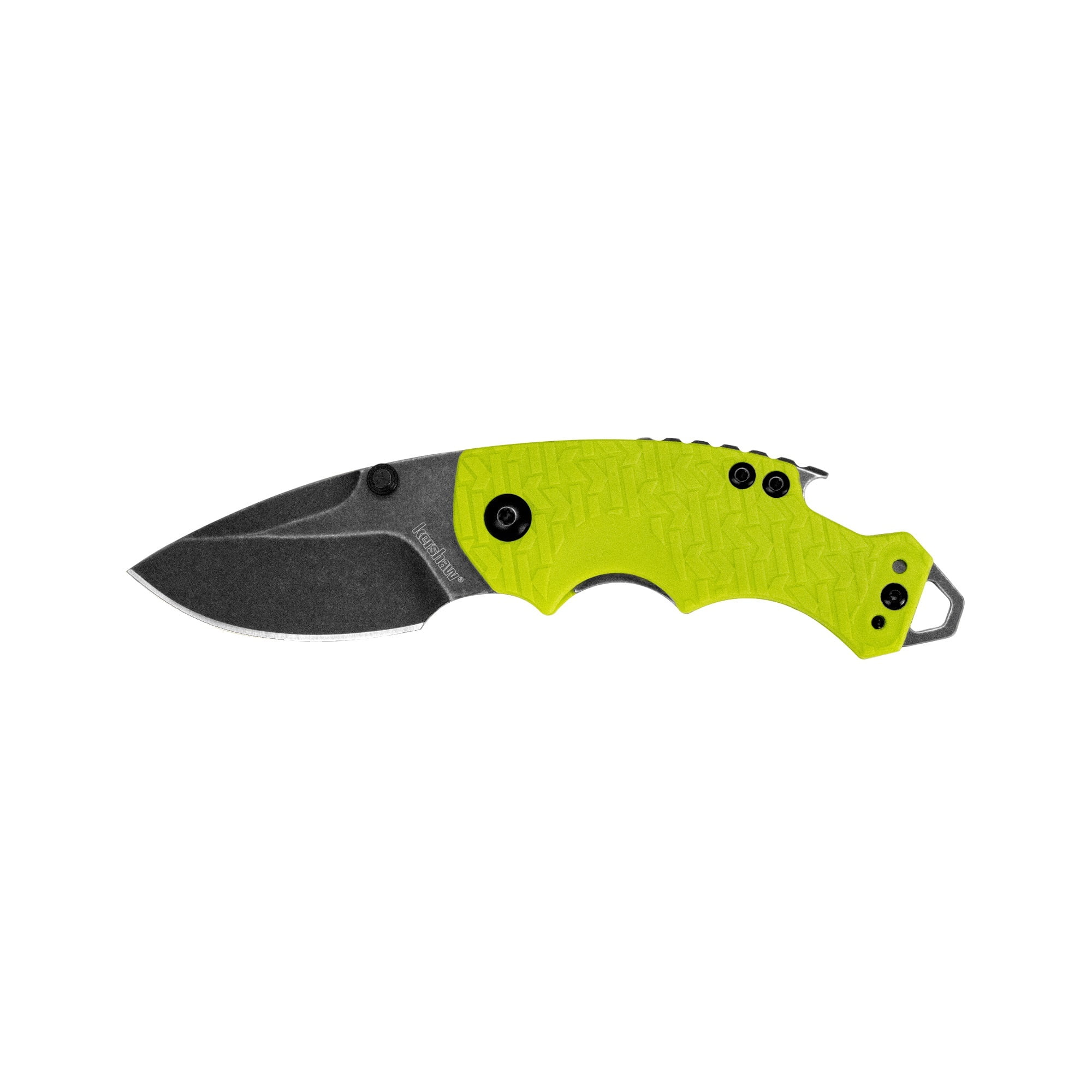 Kershaw Shuffle Lime(8700LIMEBW), Stainless Steel Blade With BlackWash Finish, Lime K-Texture Grip, Liner Lock, Reversible Deep-Carry Pocket Clip, Flathead Screwdriver, Bottle Opener, 2.8 OZ