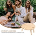 thumbnail image 2 of 1 Pce Table Ronde Portable en Bois Table de Rangement pour Collations Bureau de Service pour Aliments Table à Vin, 2 of 9