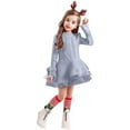 thumbnail image 2 of LNMQLPDBS Christmas Dresses for Teen Girls Black Christmas Dress Girls Christmas Baby Blue Dress Dresses with Sleeves 18 Months Girl Clothes Baby, 2-3 Years, 2 of 5