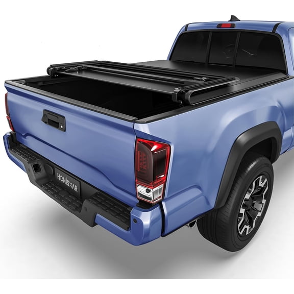 ZHIBO Soft Tri-Fold Tonneau Cover for 2016-2023 Toyota Tacoma 5ft Bed w/ Track Rail (Excl. Trail)