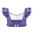 thumbnail image 2 of iiniim Girls Shiny Metallic Ruffles Mermaid Crop Bra Top for Halloween Princess, 2 of 7