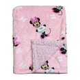 Disney Cudlie Baby Girl Minnie Mouse Mink Sherpa Blanket with Lovely Bow Print