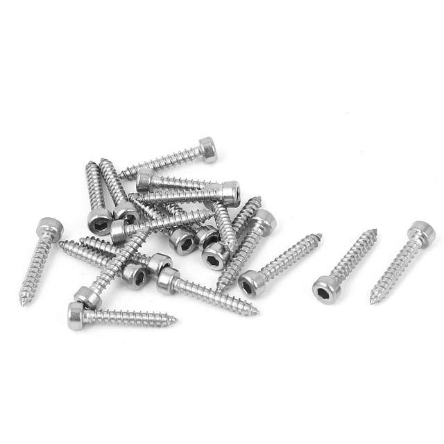 Unique Bargains 20pcs M2x12mm Stainless Steel Hex Socket Cap Head Self Tapping Screws