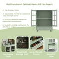 thumbnail image 4 of Leumius Minimalist Green Buffet Cabinet with Double Glass Doors and Drawer, Modern Wooden Storage Sideboard Cupboard for Living room Dining Room Hallway Entryway, 4 of 9