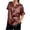 Brown, variant on Womens Summer Tops Sevevn Women's Sleeve Silk Neck Satin Blouse Solid Color Elegant Loose Shirts