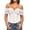 White, variant on Fenkoxk Women Off Shoulder Ruffle Short Sleeve Corset Top Front Zipper Slim Fit Casual Party Bustier Crop Top