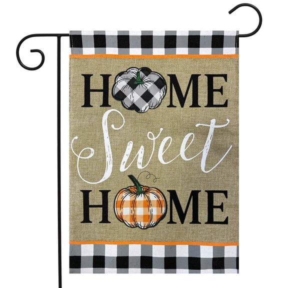 Briarwood Lane Home Sweet Home Pumpkins Burlap Fall Garden Flag