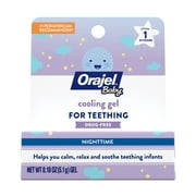 Orajel Baby Nighttime Cooling Gel for Teething, Drug-Free, #1 Pediatrician Recommended Brand for Teething*, One .18oz Tube
