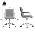 thumbnail image 7 of Furmax Mid-Back Office Chair Ribbed PU Leather Executive Chair, Gray, 7 of 7
