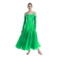 thumbnail image 1 of RUNQHUI Robe de Danse de Salon pour Femmes avec Strass, Professionnelle, Moderne, pour Valse, Tango, Compétition, Verte, TG, 1 of 7