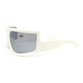 thumbnail image 3 of Flat Top Oversized Wrap Curved Lens Plastic Retro Sporty Sunglasses White - Black, 3 of 4