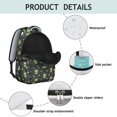 thumbnail image 4 of Alien and UFO Black Pattern Backpack for School, Cute School Bag with Adjustable Shoulder Straps and Padded Back, 15.3"x11"x7.1", 4 of 5