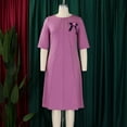 thumbnail image 3 of Women's Plus Size A-Line Half Sleeve Casual Midi Party Cocktail T Shirt Dresses, 3 of 8