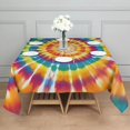 thumbnail image 3 of Tie Dye Color Burst Pattern Square Tablecloth,Waterproof Square Table Cover,Wipeable Spillproof Washable Table Cover for Home Kitchen Party Decor 42"X42"(107x107cm), 3 of 6