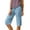Light Blue, variant on Womens Bermuda Shorts Cotton Linen Knee Length Elastic Waist Baggy Capris Loose Summer Beach Shorts for Seniors Light Blue M