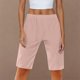 thumbnail image 5 of Pantalones Cortos Casuales de Color Sólido Capri, Mezcla Cómoda de Poliéster para el Hogar Y el Uso Diario, 5 of 9