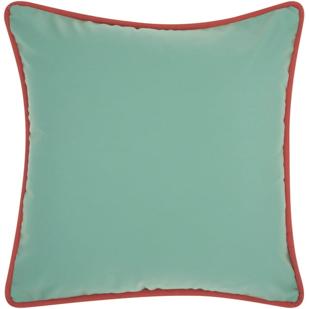 Nourison Outdoor Pillows Aqua Turquoise Decorative Throw Pillow , 20