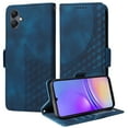thumbnail image 2 of ELEHOLD For Samsung Galaxy A05 Leather Wallet Phone Case, Embossed Diamond Folio Flip Cover, Card Holder Cash Slot, Stand Support, Wrist Strap Lanyard -Blue, 2 of 10