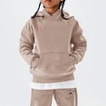 thumbnail image 5 of CPNG Girls 2 Piece Outfits Football Bow Print Long Sleeve Hoodie with Matching Jogger Pants Kids Loose Casual Sweatsuit Set, 5 of 5