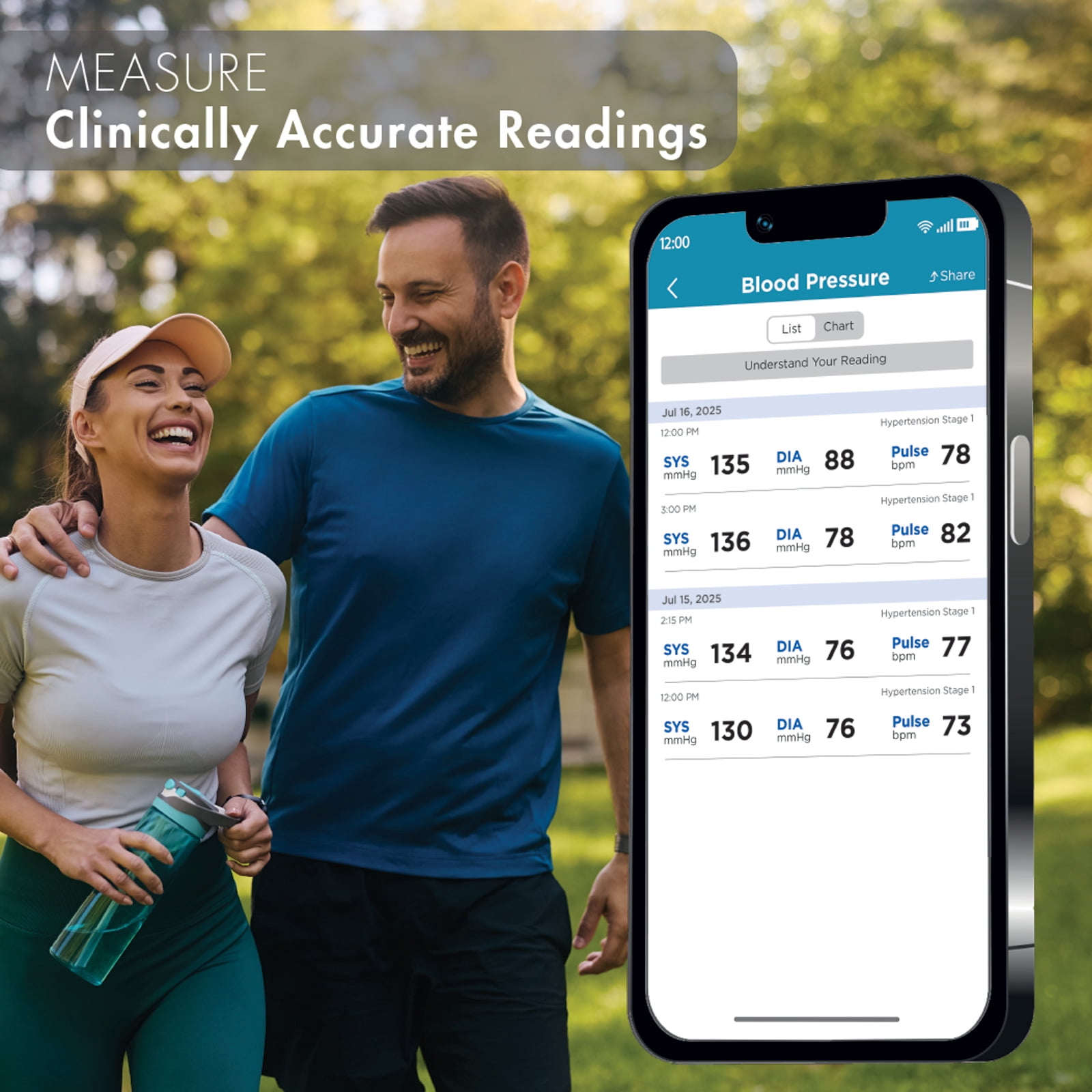 Trackstar Smart Blood Pressure Monitor | Wide-Range Upper Arm Cuff | Trackstar Monitoring App | Bluetooth iOS & Android Compatible | Measure, Track, and Share Results