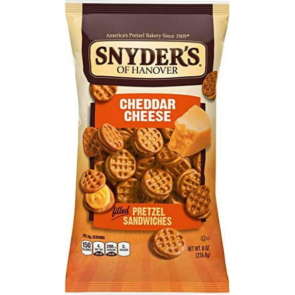 Snyder's of Hanover Filled Pretzel Sandwiches, Cheddar Cheese- 4-Pack 8 oz. Bags