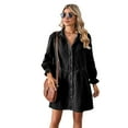 thumbnail image 1 of FJUCHAI Robes en Denim pour Femmes Robe Chemise en Jean à Manches Longues Robe Tunique Décontractée à Boutons s-TG, 1 of 8