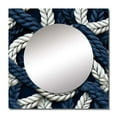 thumbnail image 2 of Designart "Nautical Rope Patterns" Coastal Square Mirror Wall Decor Coastal - Large Blue Square Bathroom Mirror - Square Printed Wall Mirror Art, 2 of 5