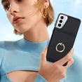 thumbnail image 6 of ELEHOLD Case for Samsung Galaxy S21,Business PU Leather Stand Case with Card Holder & Ring Holder,Black, 6 of 7