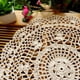 thumbnail image 3 of Tapete de mesa de algodón hecho a mano con encaje, tapete Circular de encaje para mesa, mantel Circular para comida, mantel de encaje de ganchillo, 3 of 3