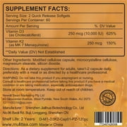 (2 Pack) Mulittea Vitamin D3 10,000 IU with K2 MK-7, Extra Strength Immune & Bone Wellness, 240 Count