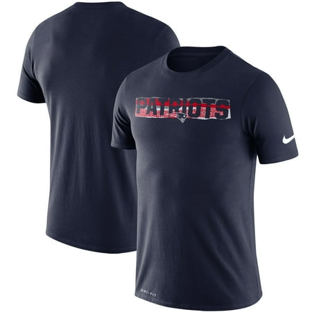 Nike Baseball Fan Gear - New England Patriots Nike Fan Gear Mezzo Tear Performance T-Shirt - Navy