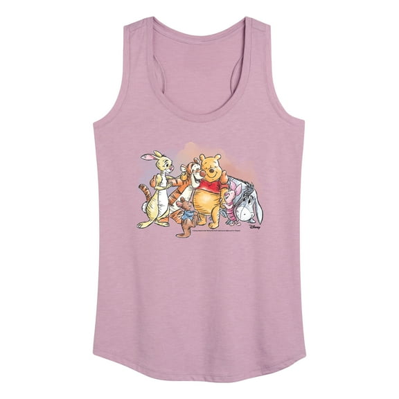 Winnie the Pooh - Pooh and Friend Group Watercolor - Women's Racerback Tank