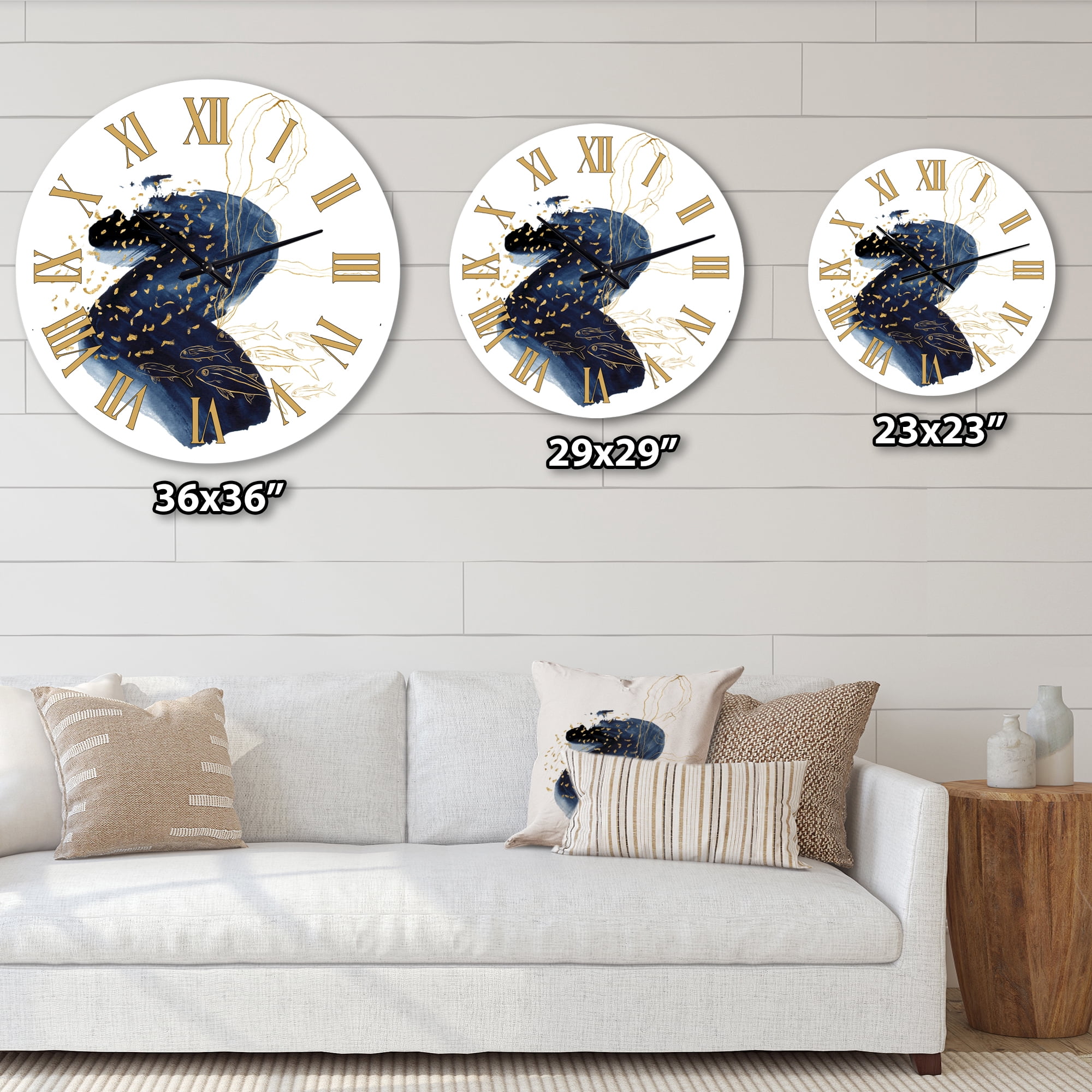 Designart 1 in Quartz Farmhouse Wall Clock