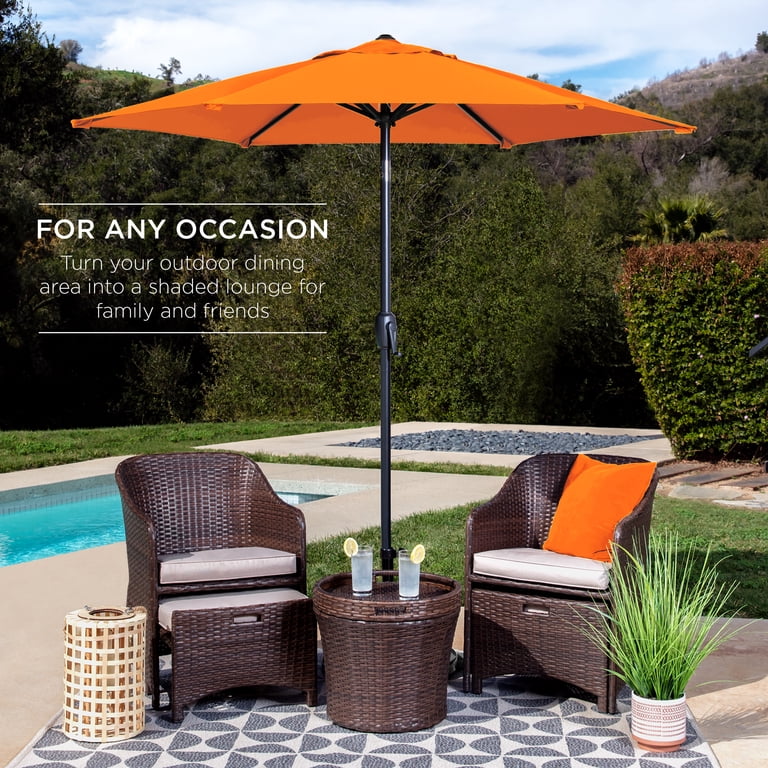 7.5 ft orange patio umbrella Best Choice Products 7.5ft Heavy-Duty Outdoor Market Patio Umbrella w/ Push Button Tilt, Easy Crank