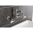thumbnail image 4 of Kingston Brass KS3256PL Vintage Double-Handle Wall-Mount Bridge Kitchen Faucet, Polished Nickel, 4 of 7