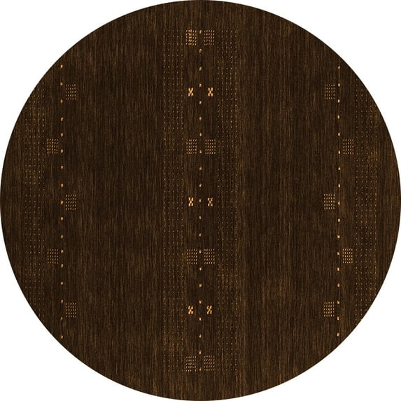 Ahgly Company Indoor Round Abstract Orange Contemporary Area Rugs, 7' Round