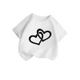 thumbnail image 3 of WEAIXIMIUNG T-Shirt Blanc Lot Col en V Enfant Filles Mignon Graphique Col Rond Manches Courtes Tee Été Décontracté T-Shirt 140, 3 of 6