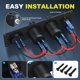 thumbnail image 4 of Panel USB 4 en 1 de 12 V + Voltímetro LED y de Corriente para Cargador USB Doble, de Corriente para Encendedor de Cigarrillos y Panel de Interruptores de Palanca Azul, 4 of 5