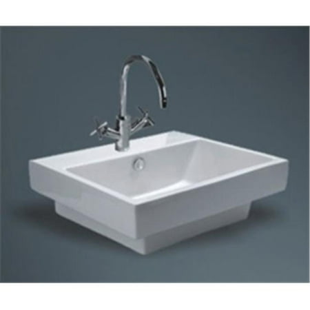 - Vitreous China Semi-Recessed Sink - PreDrilled 8