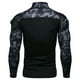 thumbnail image 4 of Hombres Fitness al aire libre Camuflaje Manga larga Cremallera Bolsillo Elástico Camiseta Tops Pompotops oipoqjl7581, 4 of 4